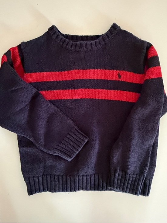 Other - Navy & Red Striped Crewneck Sweater - Men's